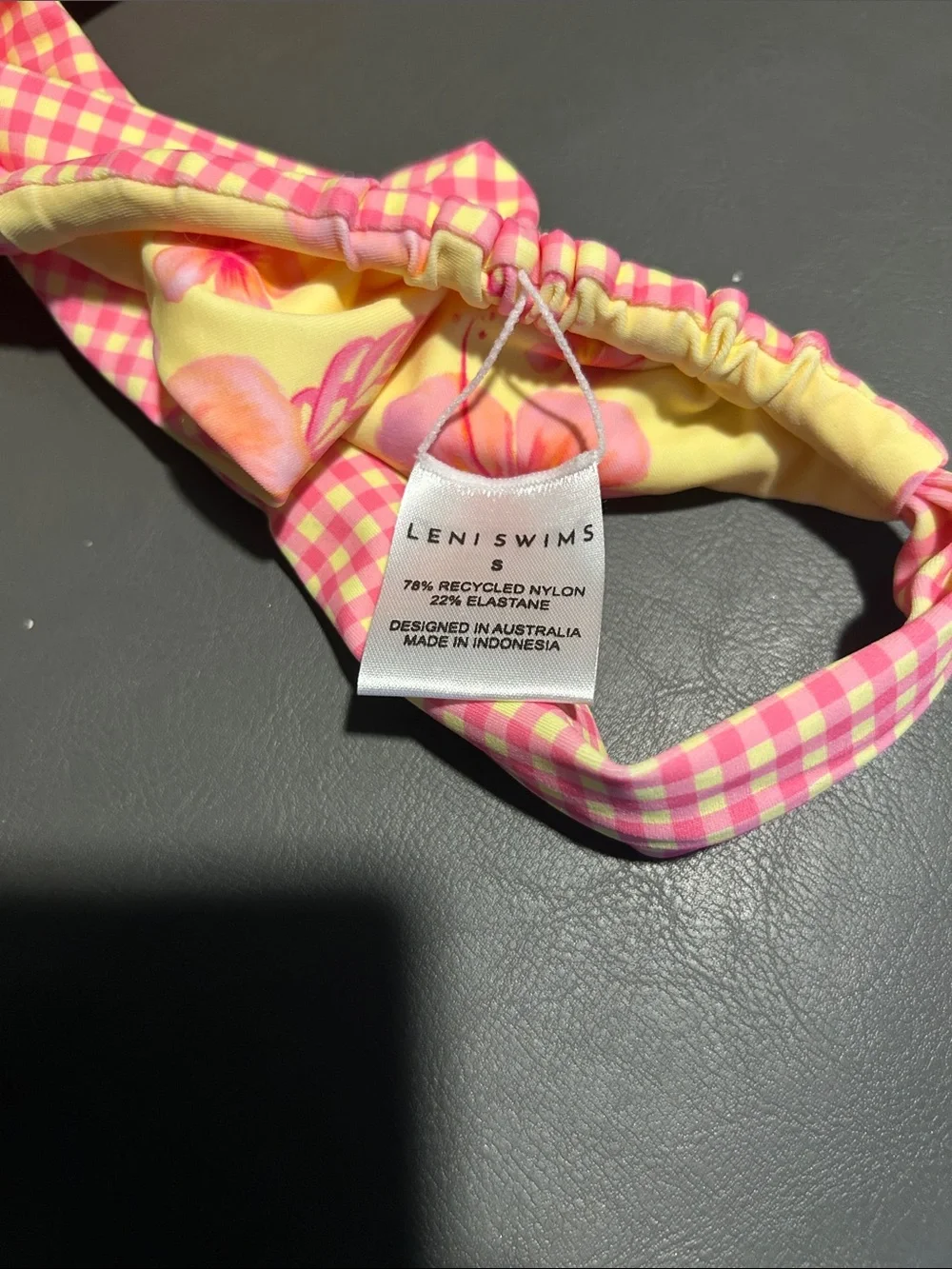 NWT Repreve reversible Pink Gingham Triangleand floral print bikini